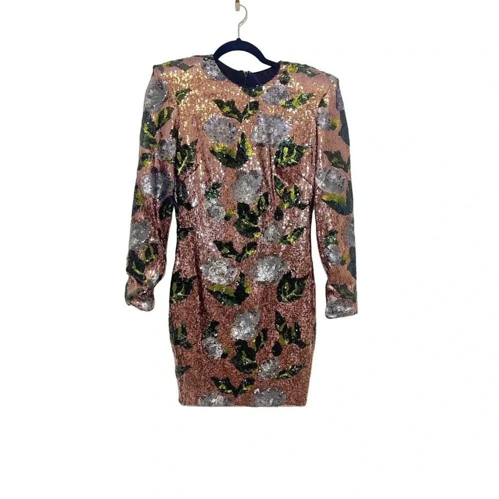 NWT HELSI Milena Floral Sequin Body-Con Mini Dress - Picture 3 of 7